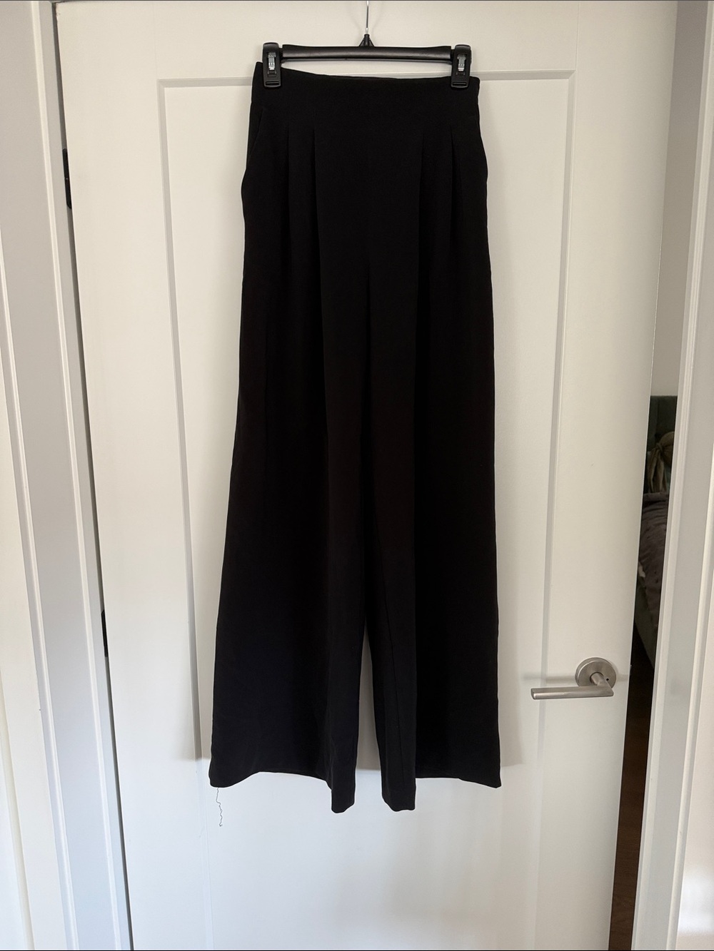 H&M Black High-Waist Wide-Leg Jumpsuit Pants